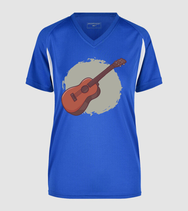 Ukulele minta királykék pólón