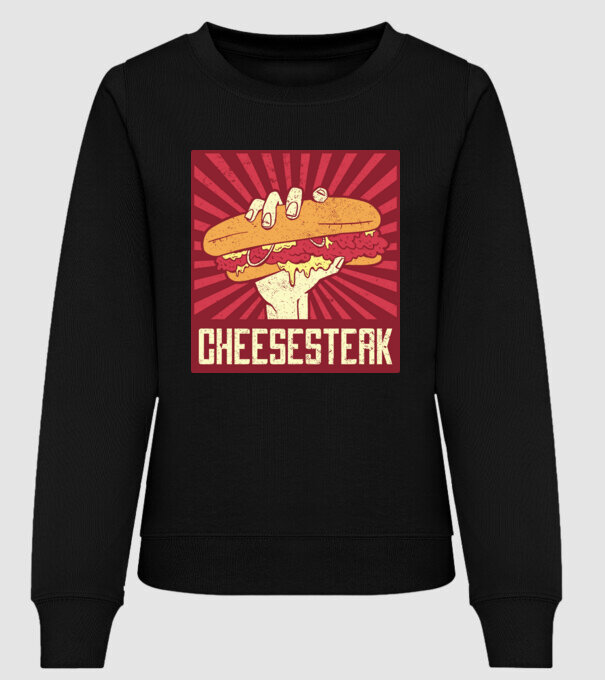 Sajt steak minta fekete pólón