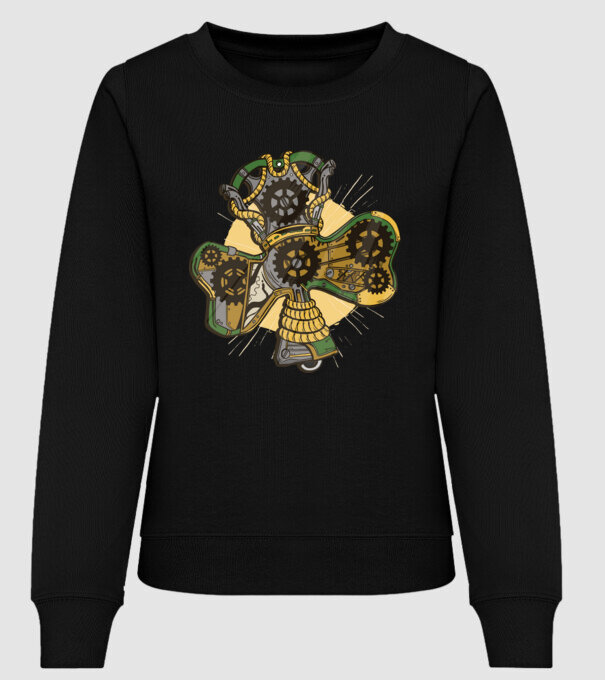 Steampunk lóhere minta fekete pólón