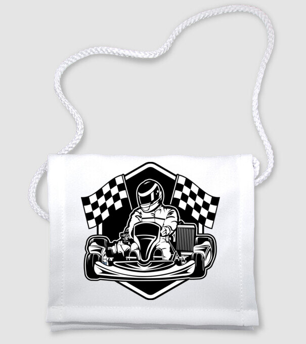 Gokart minta fehér pólón