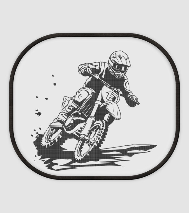 motocross minta fehér pólón