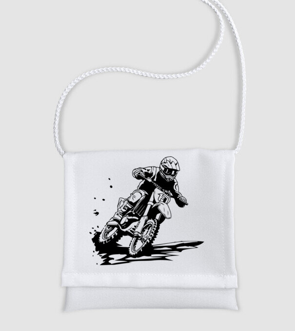 motocross minta fehér pólón