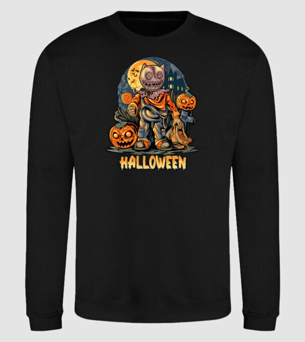 halloween minta fekete pólón