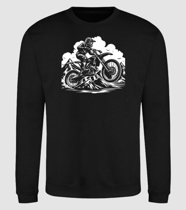 motocross minta fekete pólón