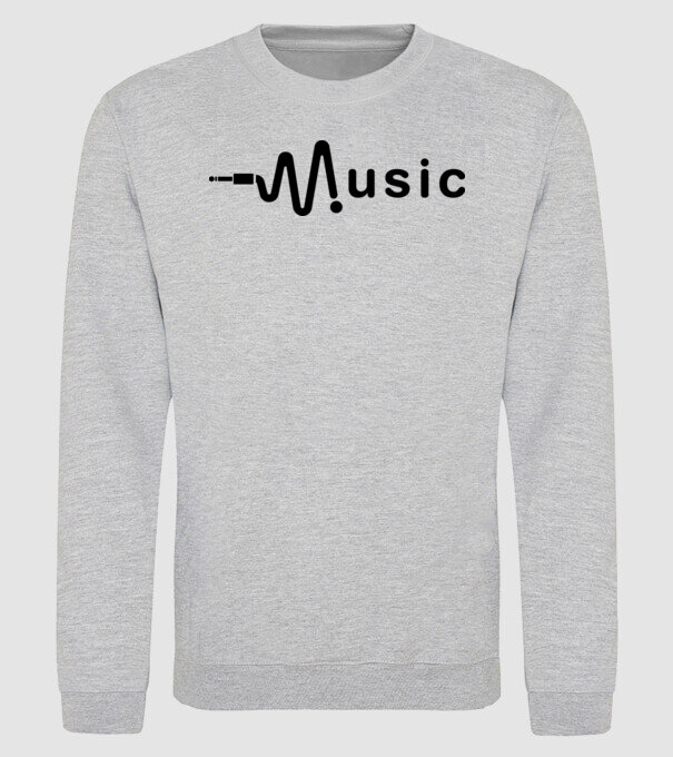 music minta szürke pólón