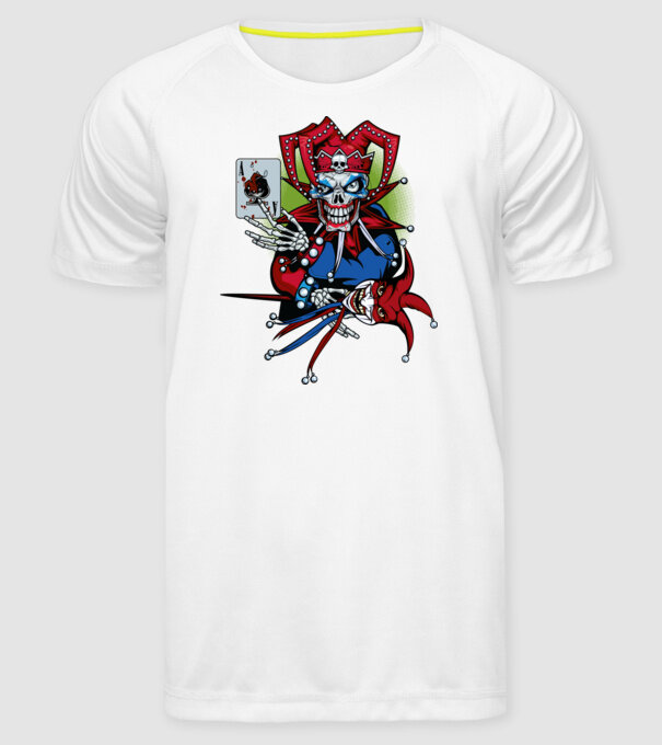 Joker minta fehér pólón