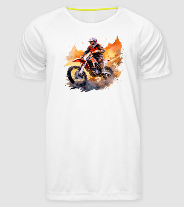 Motocross minta fehér pólón