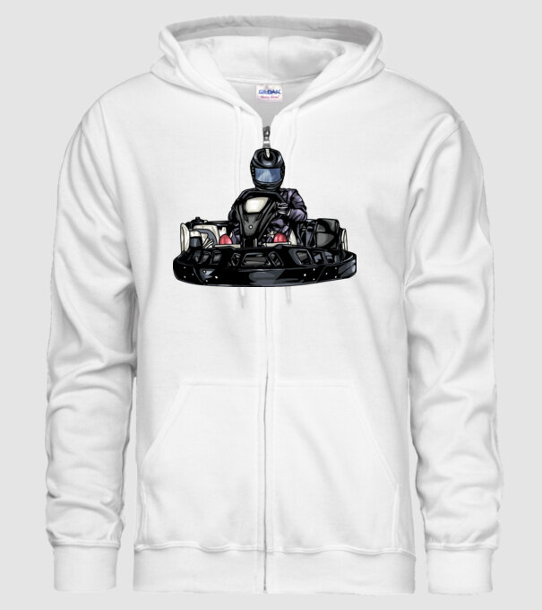 Gokart minta fehér pólón
