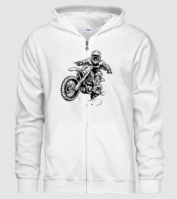 motocross minta fehér pólón