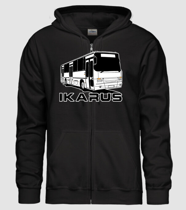 Busz minta fekete pólón