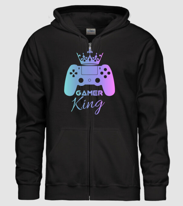 Gamer king minta fekete pólón