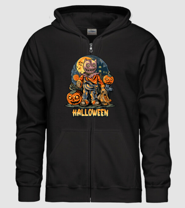 halloween minta fekete pólón