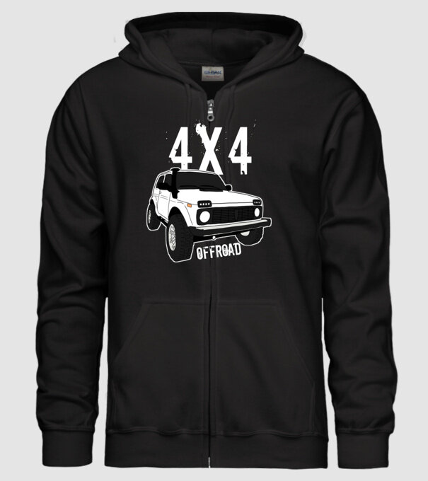 Lada niva minta fekete pólón