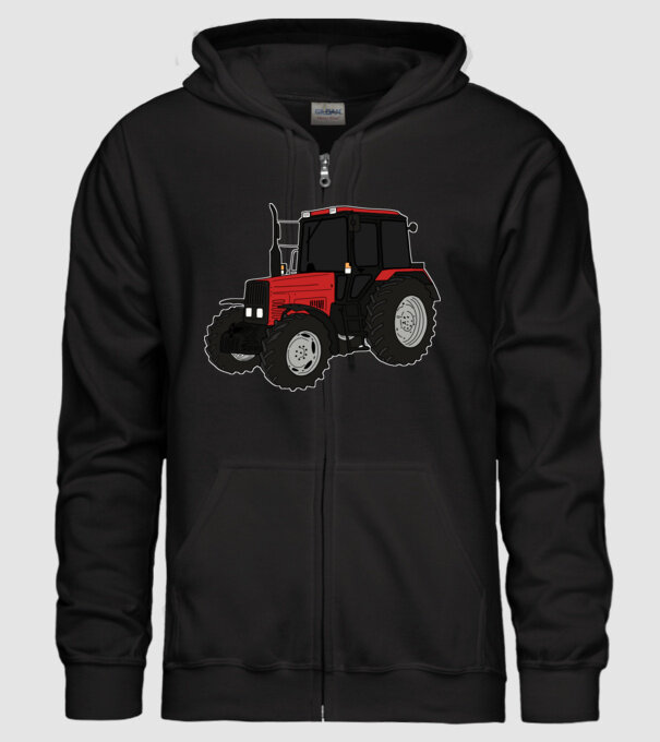 Traktor minta fekete pólón