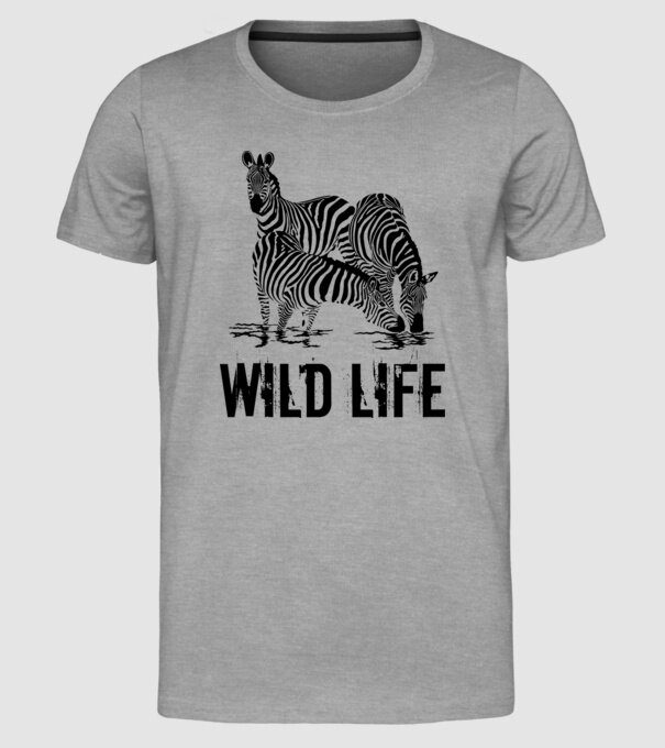 Wild life minta szürke pólón