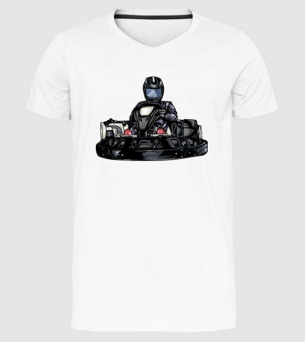 Gokart  minta fehér pólón