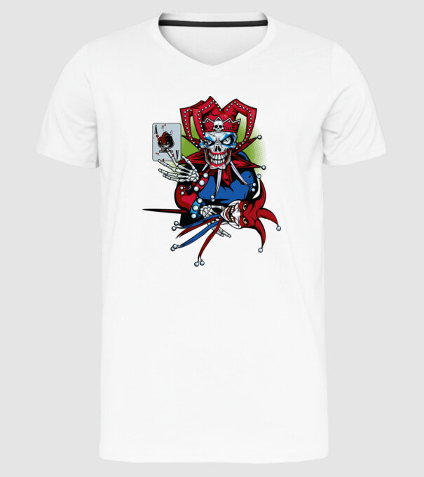 Joker minta fehér pólón