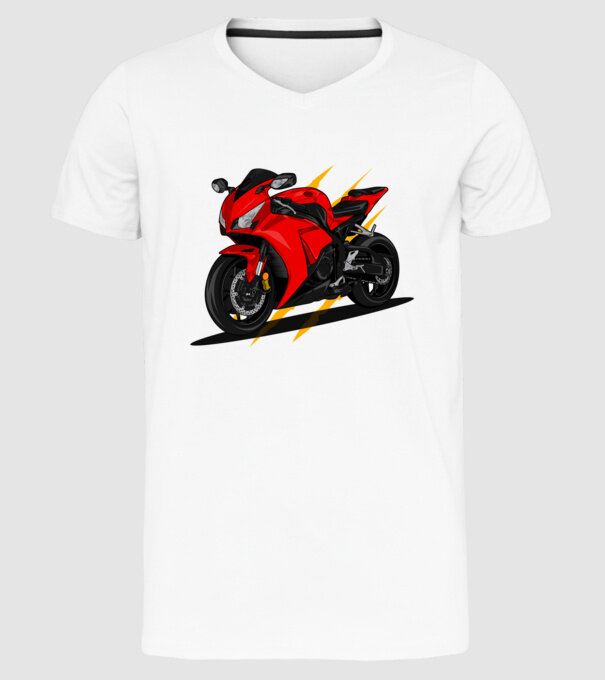 Sport motor minta fehér pólón