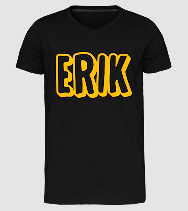 Erik minta fekete pólón