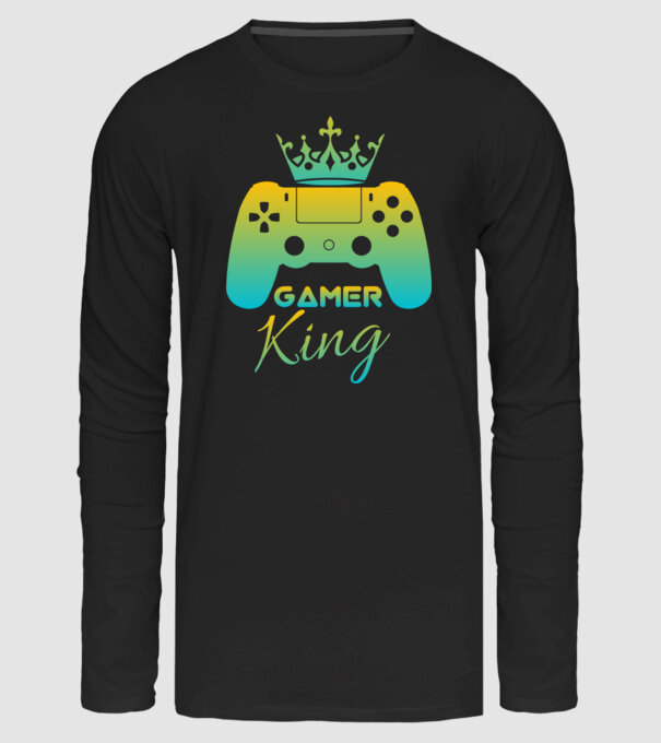 Gamer king minta fekete pólón
