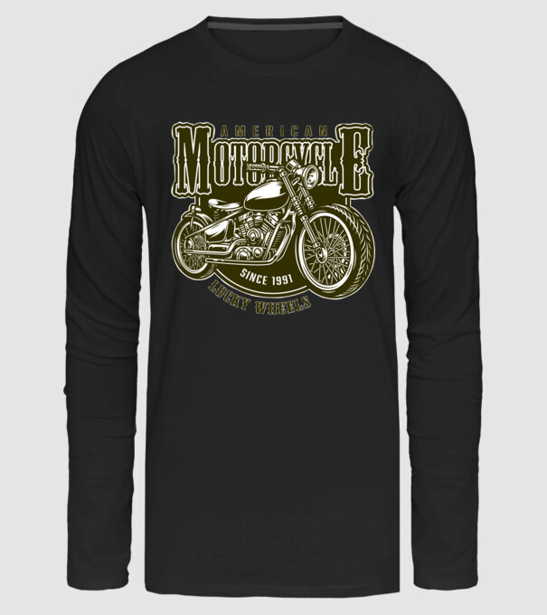 Motorcycle minta fekete pólón