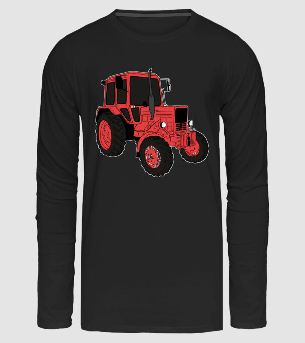 Traktor minta fekete pólón