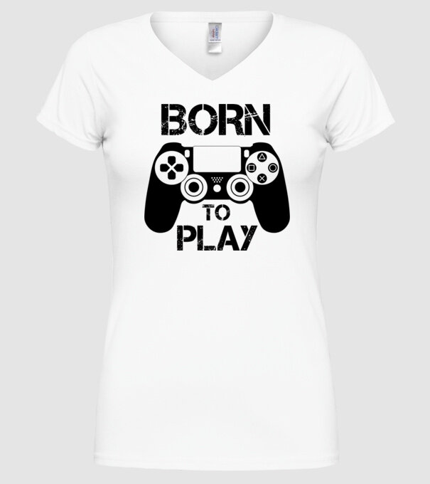 Born to play minta fehér pólón