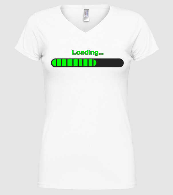 Loading minta fehér pólón