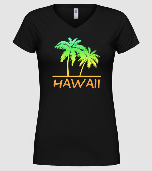 Hawaii  minta fekete pólón