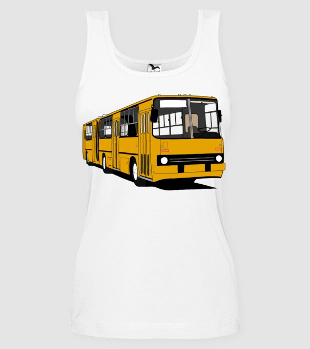 Busz minta fehér pólón