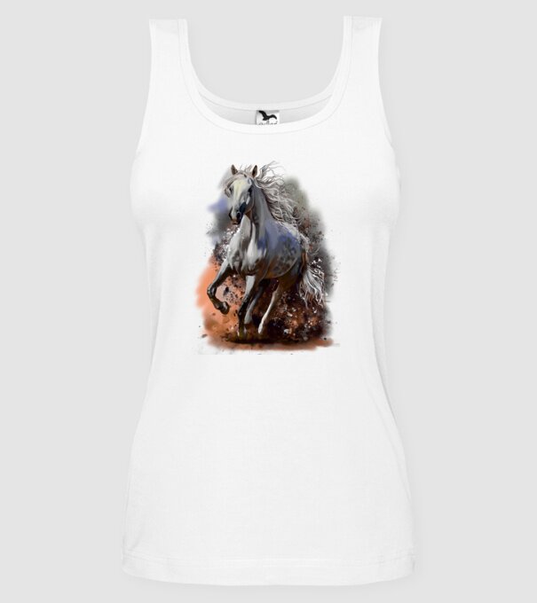 horse minta fehér pólón