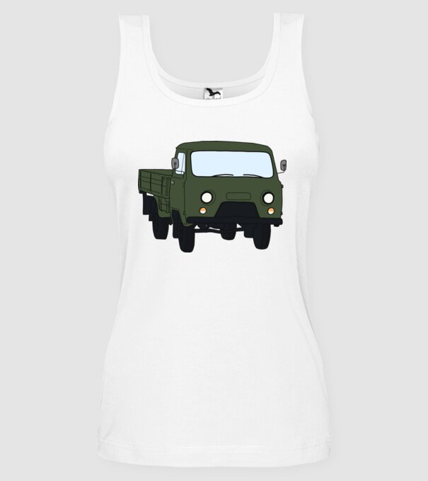 Uaz minta fehér pólón