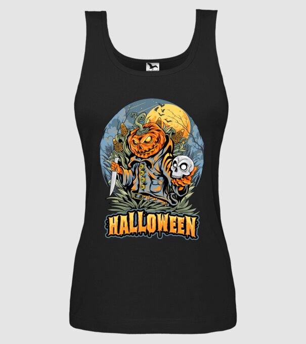 halloween minta fekete pólón