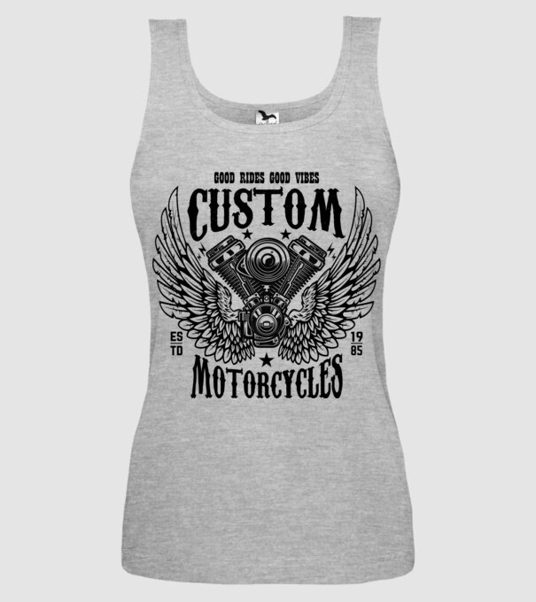 Custom motorcycles minta szürke pólón