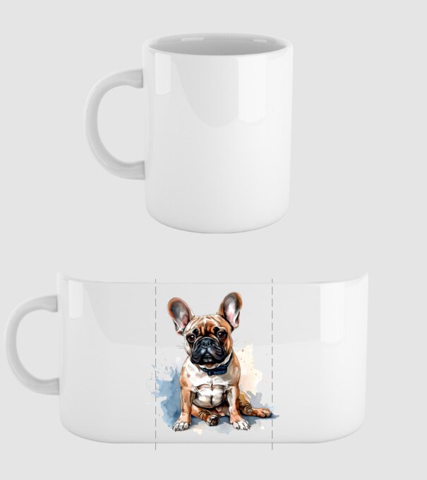 Francia bulldog  minta fehér pólón