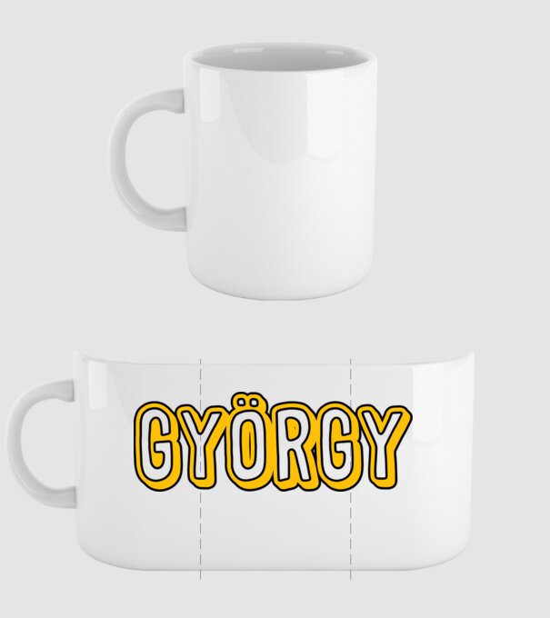 György minta fehér pólón