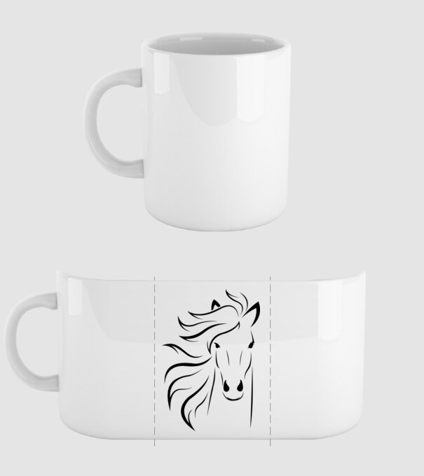 Horse minta fehér pólón