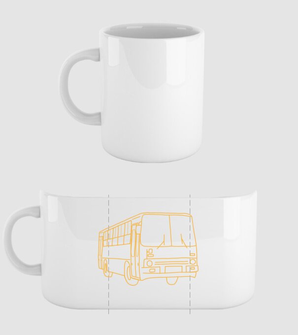 Ikarus busz minta fehér pólón
