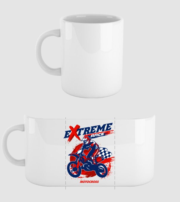Motocross minta fehér pólón