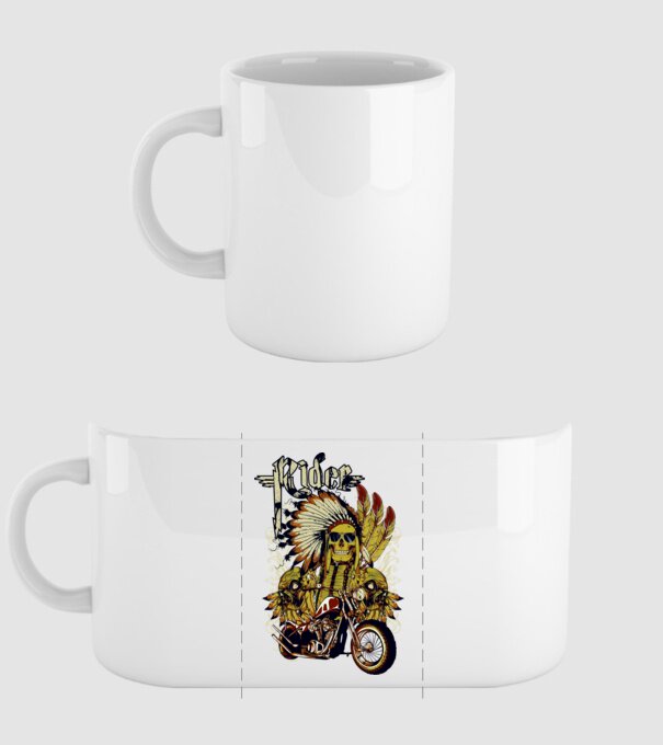 Motorcycle minta fehér pólón