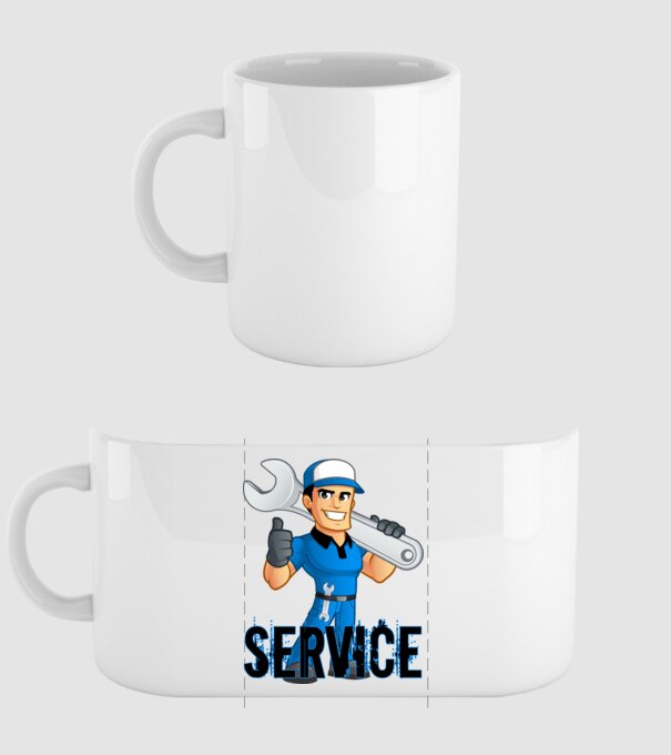 Service minta fehér pólón