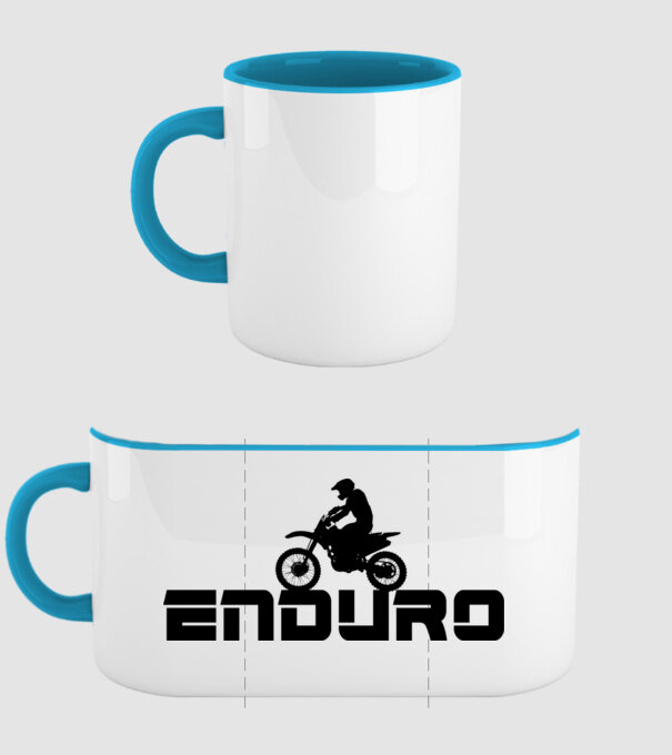 Enduro minta világoskék pólón