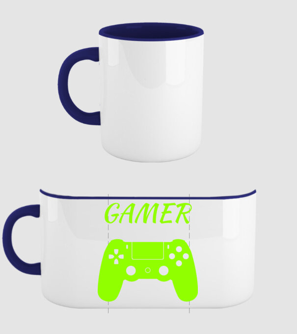 GAMER minta sötétkék pólón