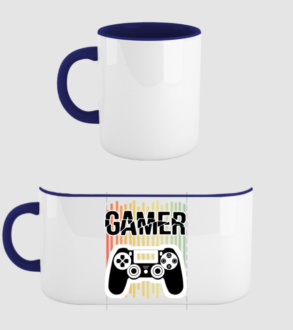 gamer minta sötétkék pólón