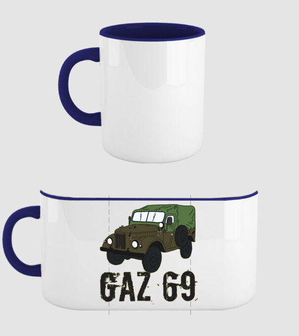 GAZ 69 minta sötétkék pólón