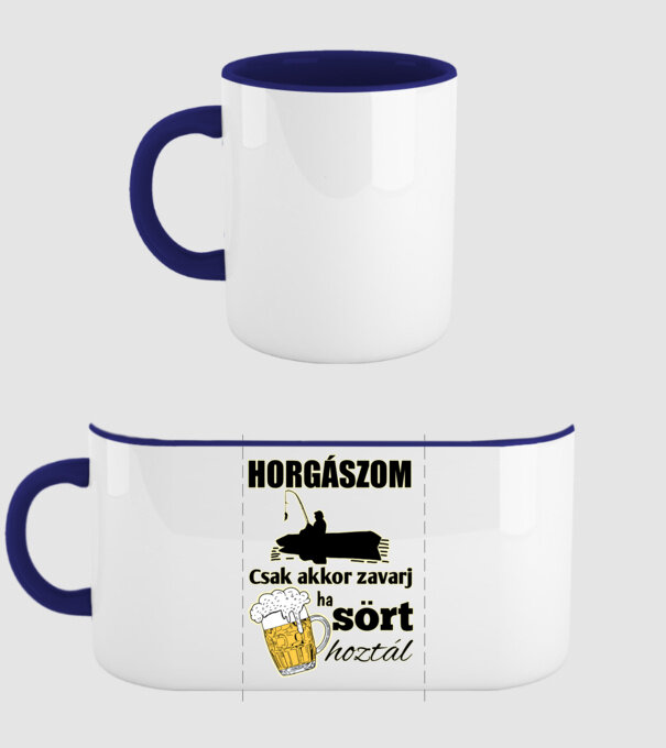 Horgászom csak akkor zavarj ha sört hoztál minta sötétkék pólón