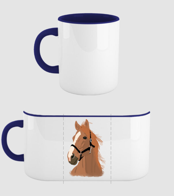Horse minta sötétkék pólón