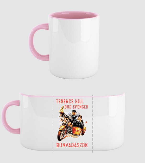 Bűnvadászok minta világos rózsaszín pólón