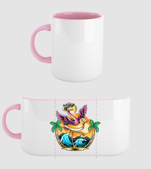 Flamingo minta világos rózsaszín pólón