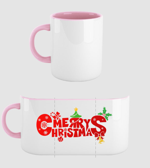 merry christmas minta világos rózsaszín pólón
